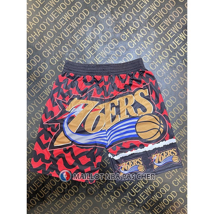 Short Philadelphia 76ers Mitchell & Ness Orange Rouge Noir